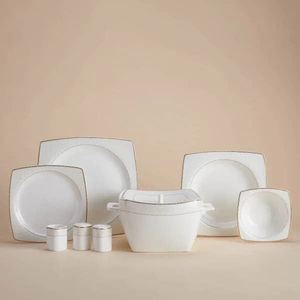 Korkmaz Bone Selection 60 Parça Kare Yemek Takımı A8466