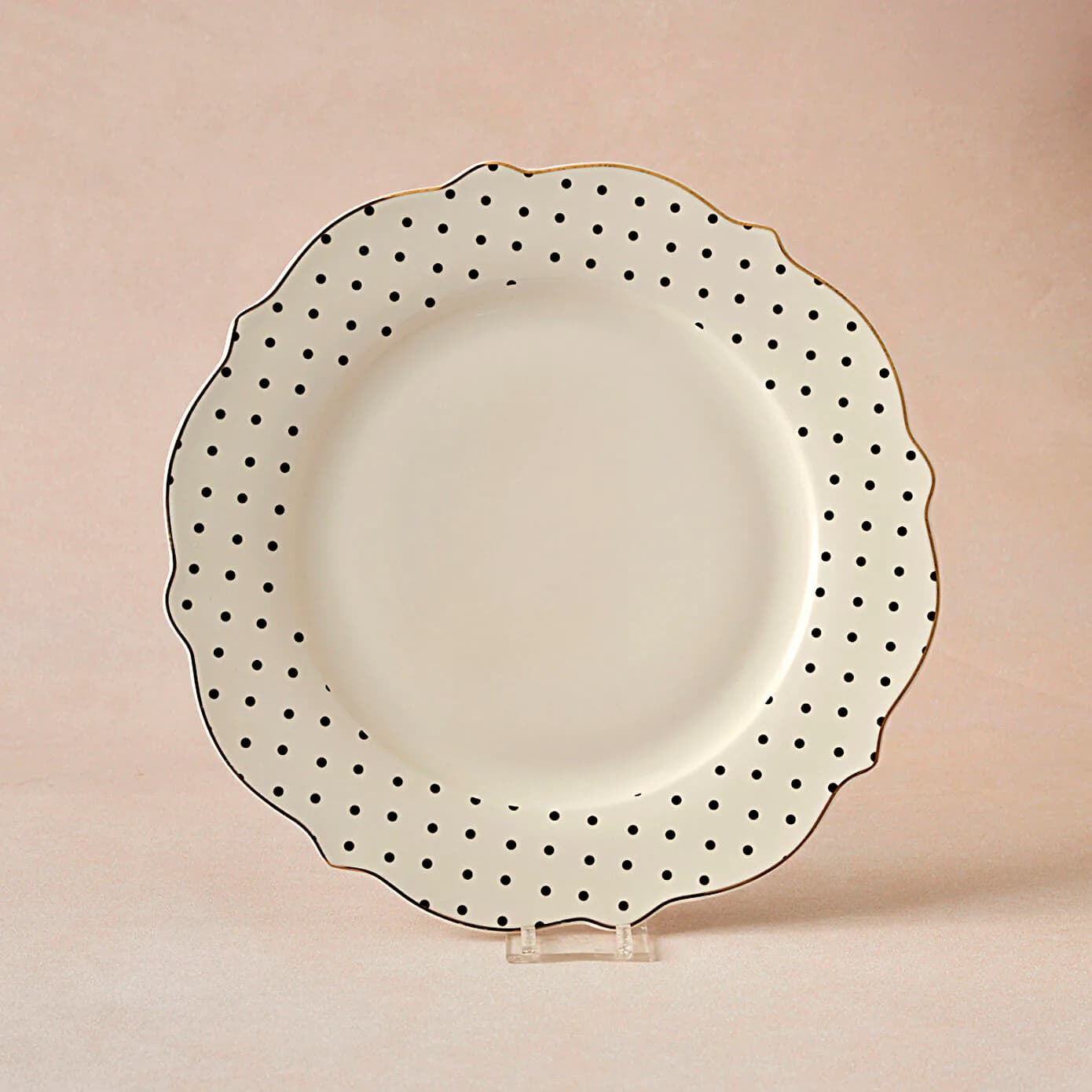 Karaca New Romantic Puantiyeli Pasta Tabağı 21 cm Siyah