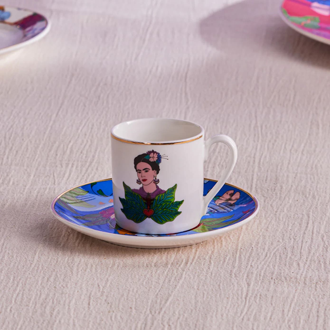 Karaca Frida Kahve Fincanı Ve Tabağı Mavi 90 ml