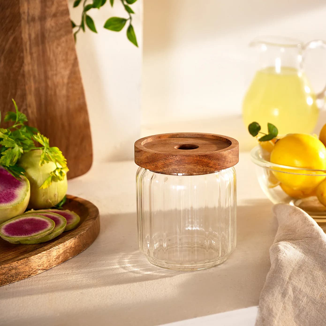 Karaca Mova Akasya Çizgili Saklama Kabı 360 ML
