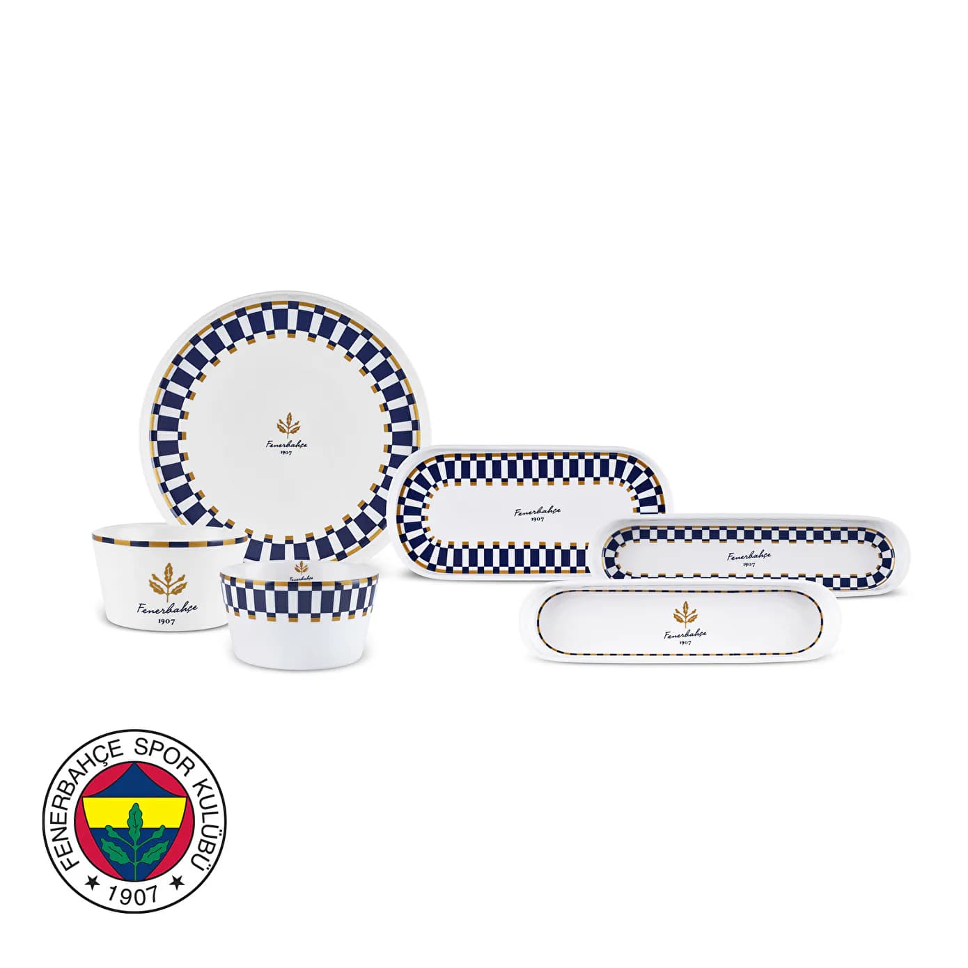 Karaca x Fenerbahçe Lisanslı Forever Bone 14 Parça 6 Kişilik Kahvaltı Takımı