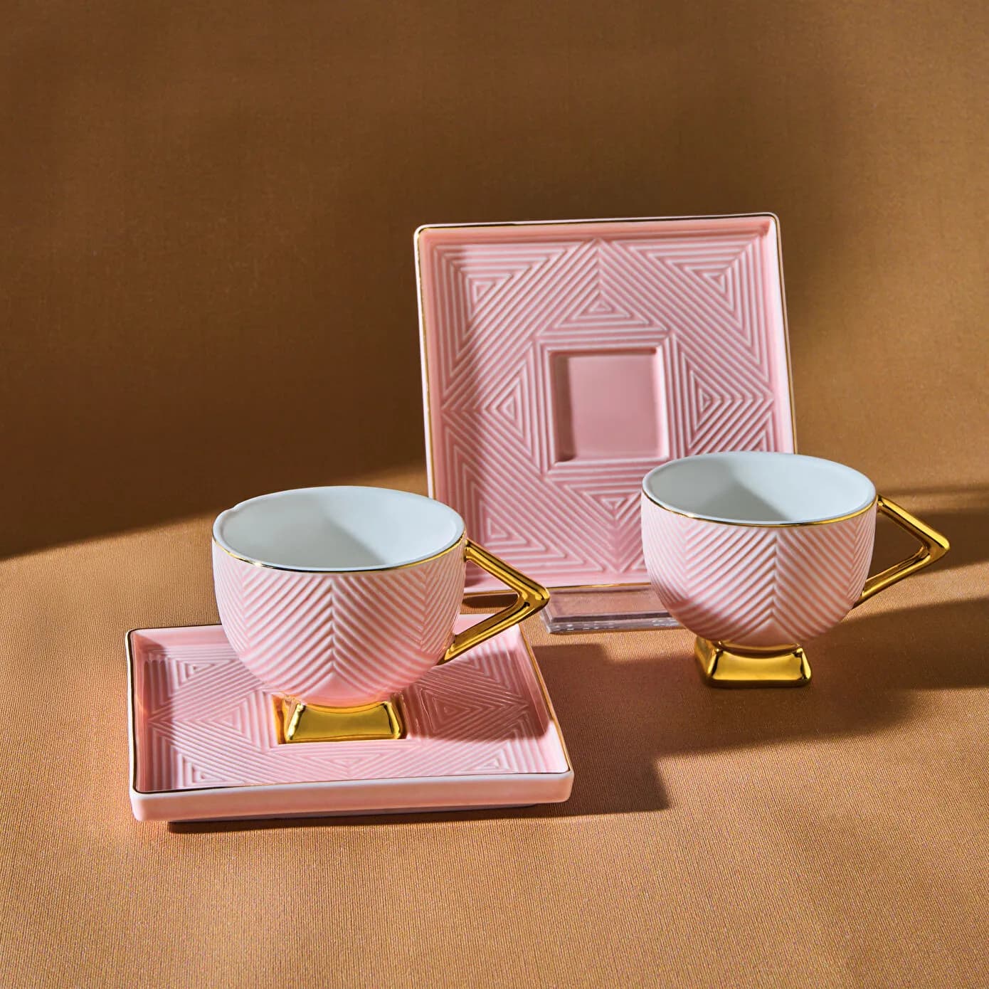 Karaca Art Deco 2 Kişilik Kahve Fincan Takımı 80 ml Pembe