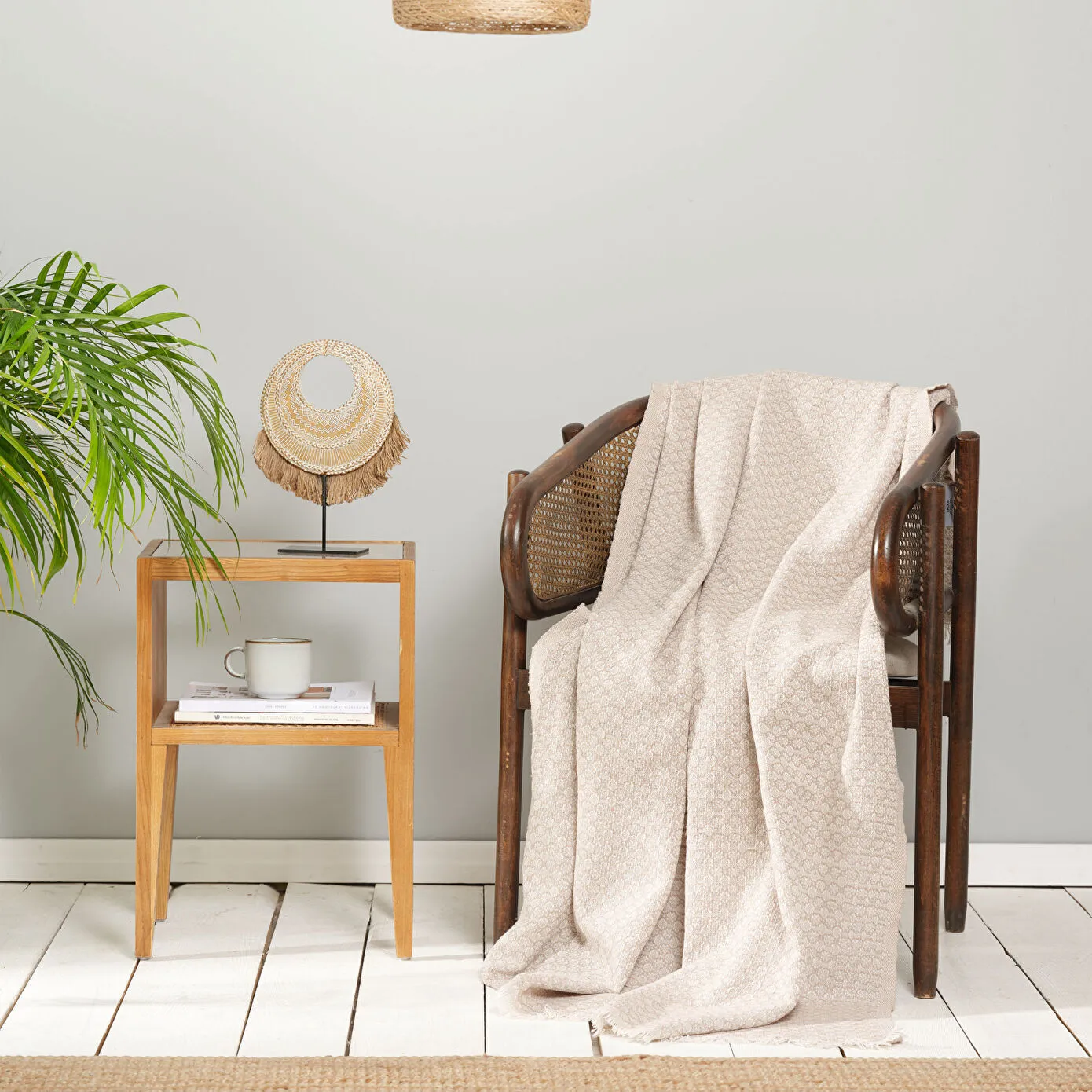 Karaca Home Bety Bej Throw 130 cm x 170 cm