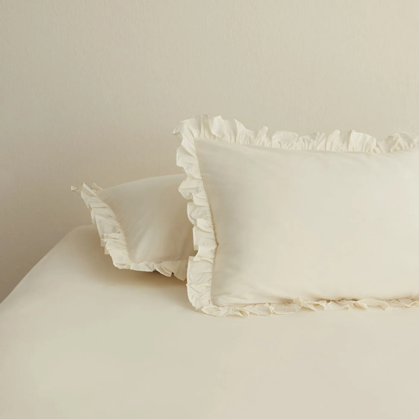 Karaca Home Basic 2'li Fırfırlı Yastık Kılıf Ekru