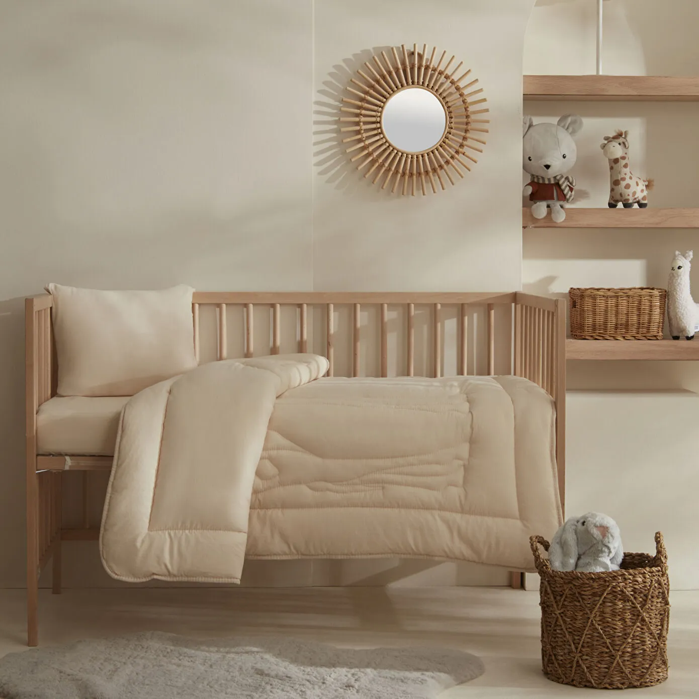 Karaca Home Bebek Bunny Kapitoneli Comfort Set Pudra