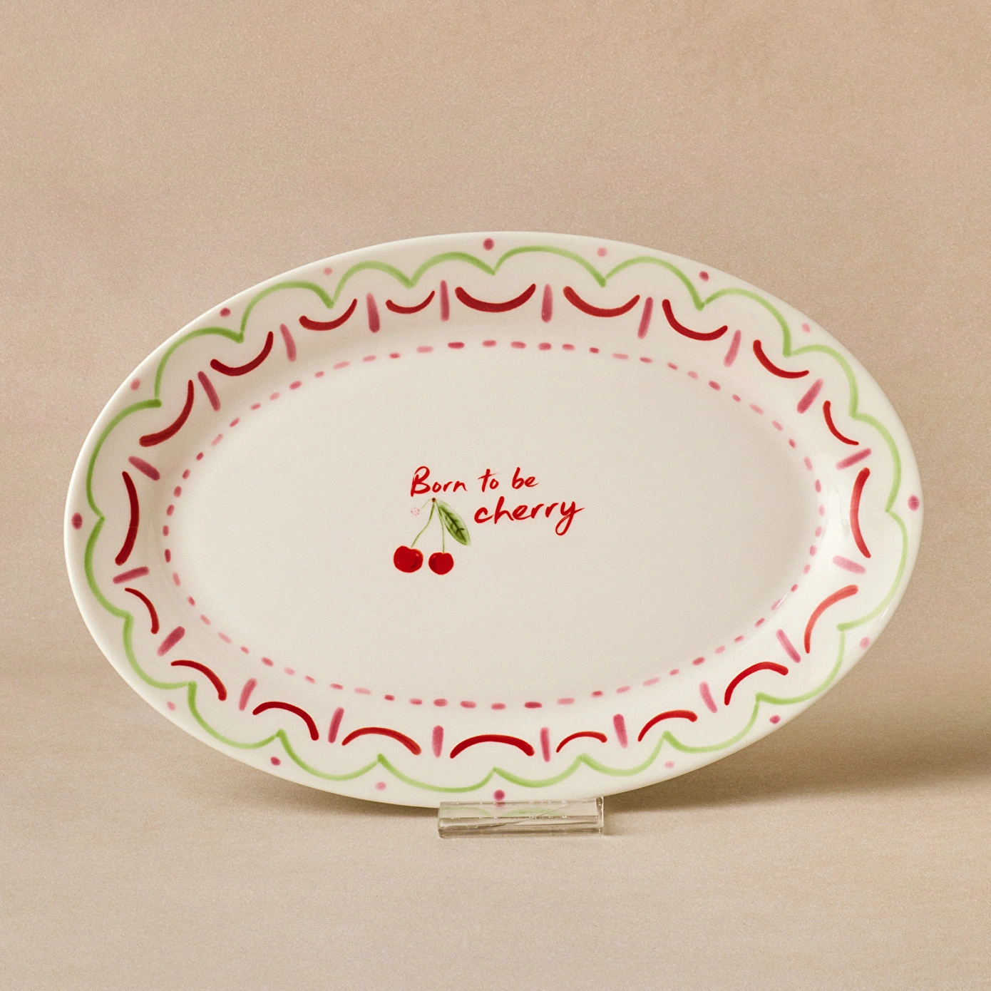 Karaca Cherry Time Kayık Tabak 25 cm