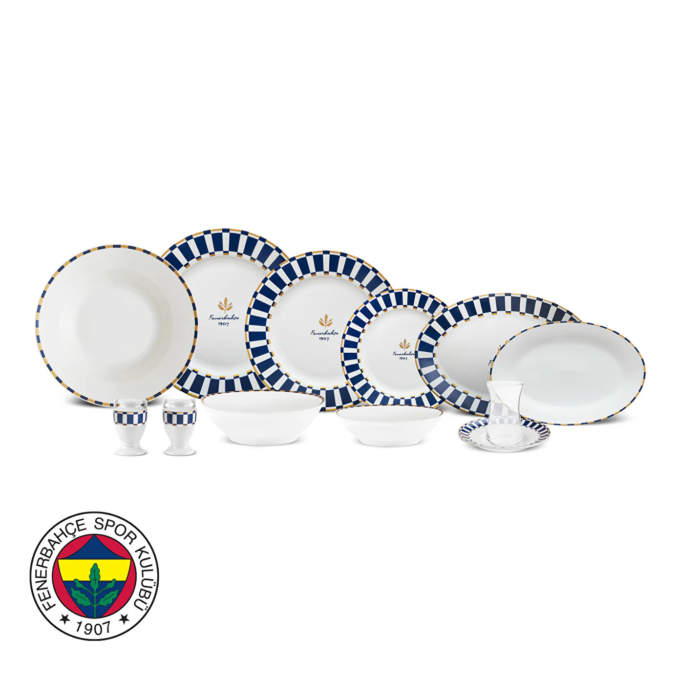 Karaca x Fenerbahçe Lisanslı Forever Bone 60 Parça 8 Kişilik Yemek Takımı Gold