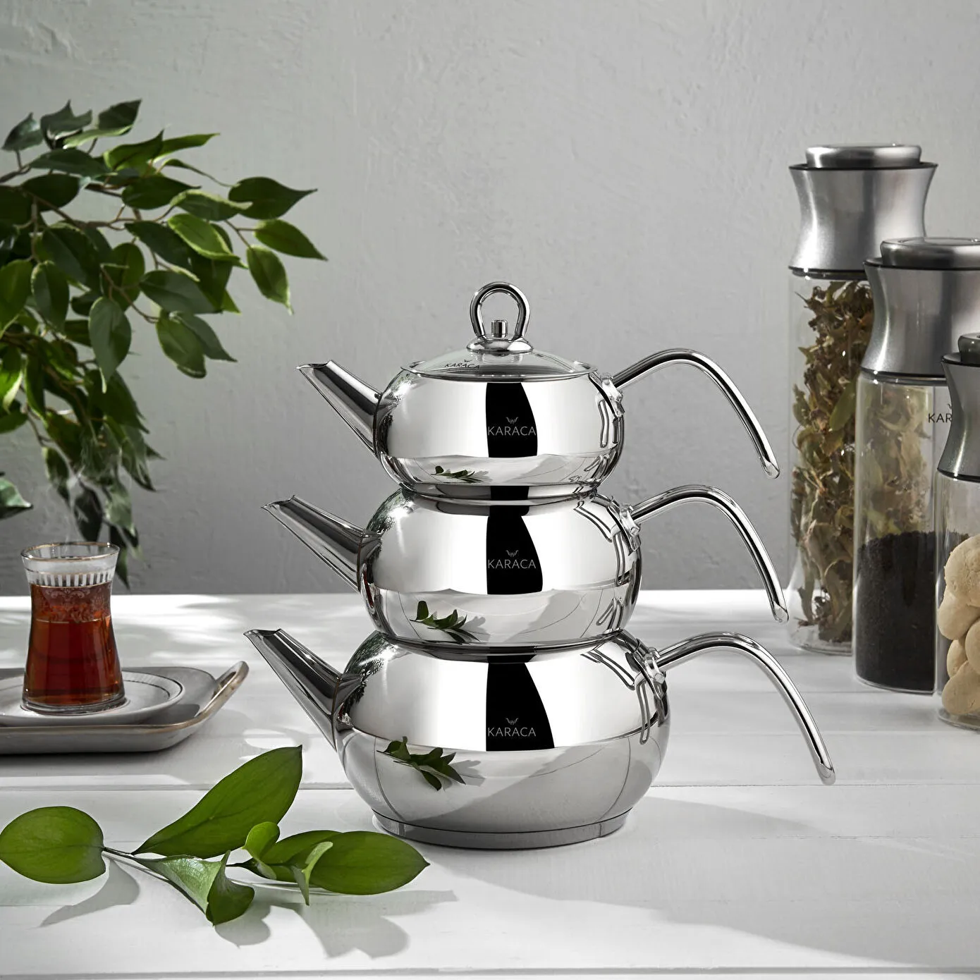 Karaca 3D İndüksiyon Tabanlı Midi Çaydanlık Takımı 0,7L & 1,1L & 1,9L