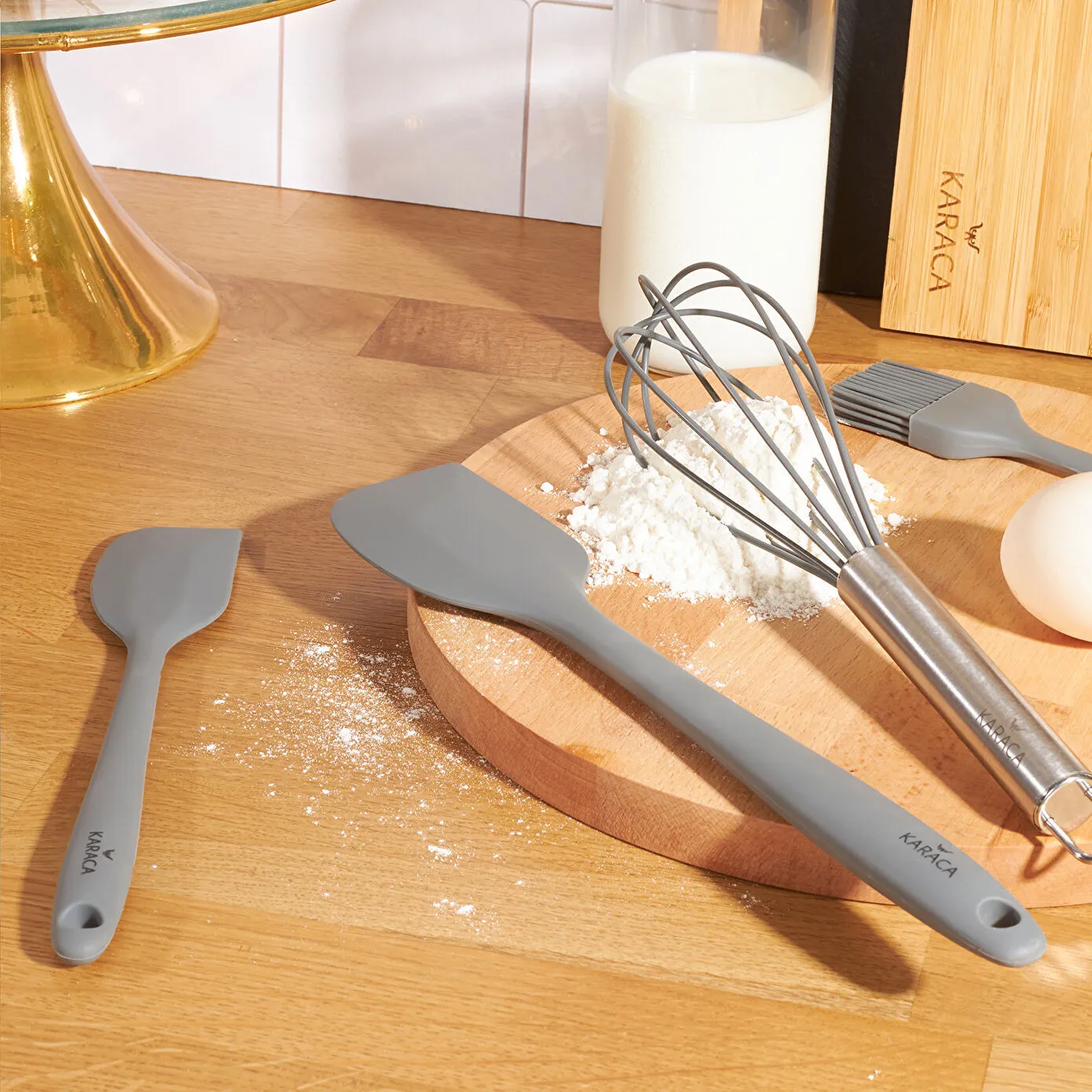 Karaca Pastry 4 Parça Pasta Hazırlık Seti Gri