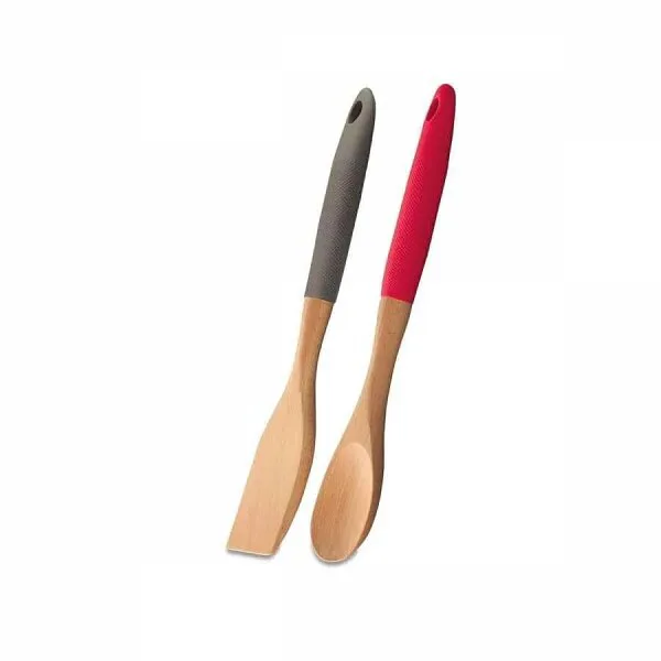 Korkmaz Natura Ahşap Kırmızı Kaşık ve Spatula Seti A566-01