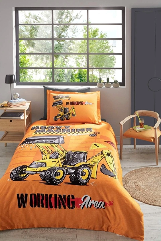 Özdilek Heavy Machine Tek Kişilik Lastikli Çarşaf Nevresim Takımı