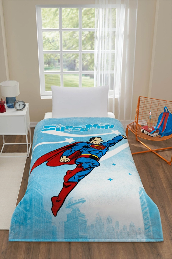 Özdilek Superman Hero Lisanslı Tek Kişilik Çocuk Battaniyesi 150x200 cm